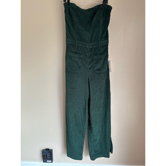 NWT Anthropologie Pilcro Skipper Corduroy Crop Wide-Leg Jumpsuit Sz 16 - Picture 2 of 13